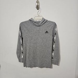 Boys Adidas Hooded Long Sleeve T-Shirt Medium 10/12